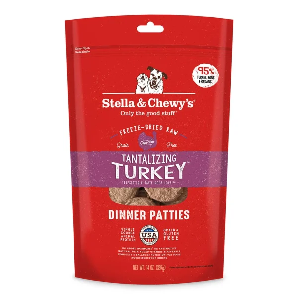 Stella & Chewys Freeze Dried Raw Tantalyzing Turkey for Adult Dogs