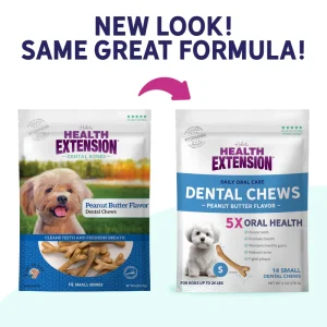 Health Extension Peanut Butter Dental Bones for Dogs - 6oz