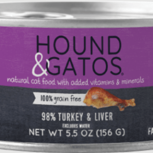 Hound & Gatos Turkey & Turkey Liver Recipe Canned Food for Cats - 5.5oz