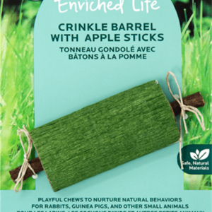 Oxbow Enriched Life Crinkle Barrel with Apple Stick Toy for Small Animals