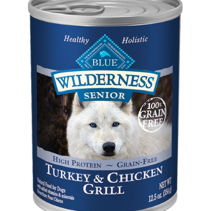 Blue Wilderness Grain Free Turkey & Chicken Grill Recipe for Senior Dogs - 12.5oz