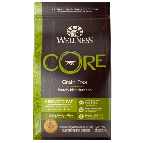 Wellness CORE Grain Free Reduced Fat Turkey & Chicken Dry Food for Adult Dogs