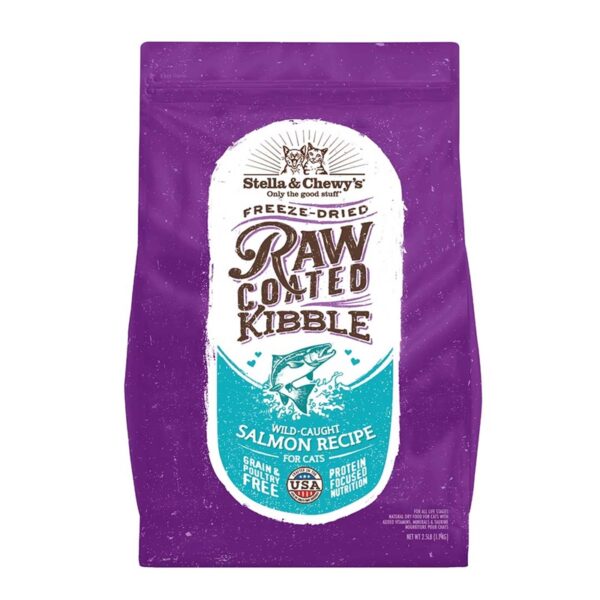 Stella & Chewys Raw Coated Wild-Caught Salmon Dry Food for Adult Cats