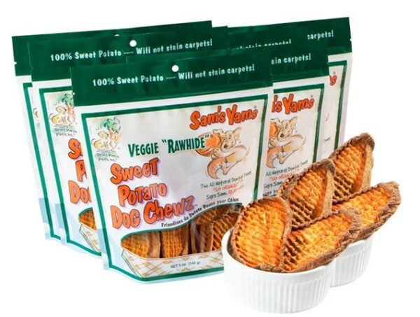 Sam's Yams Sweet Potato Veggie Rawhide Chews for Dogs