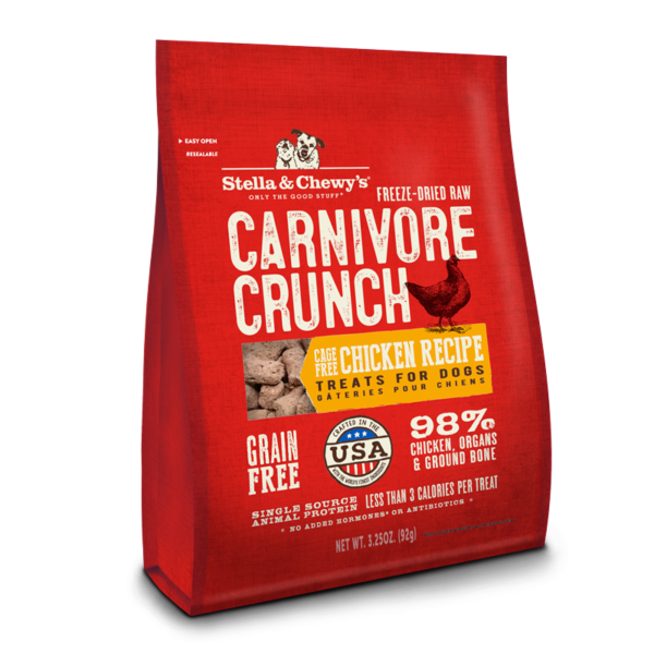 Stella & Chewys Carnivore Crunch Cage Free Chicken Treats for Dogs