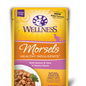 Wellness Healthy Indulgence Salmon & Tuna Morsels Pouches for Adult Cats