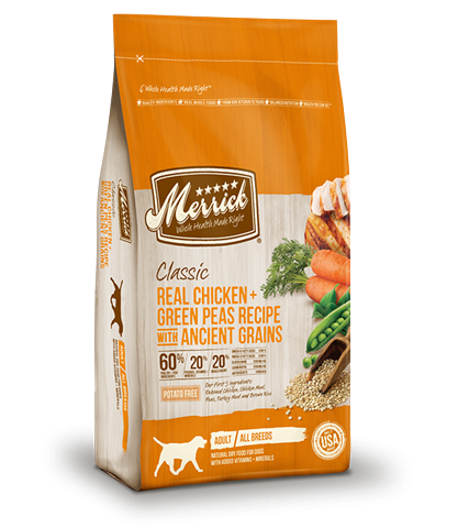 Merrick Classic Real Chicken, Green Peas & Ancient Grains Dry Food for Adult Dogs