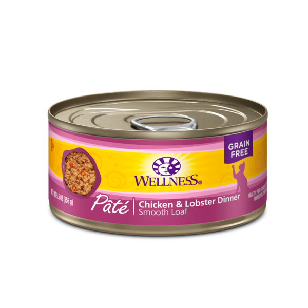 Wellness Complete Health Chicken & Lobster Pate Canned Food for Adult Cats