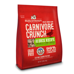 Stella & Chewys Carnivore Crunch Cage Free Duck Treats for Dogs