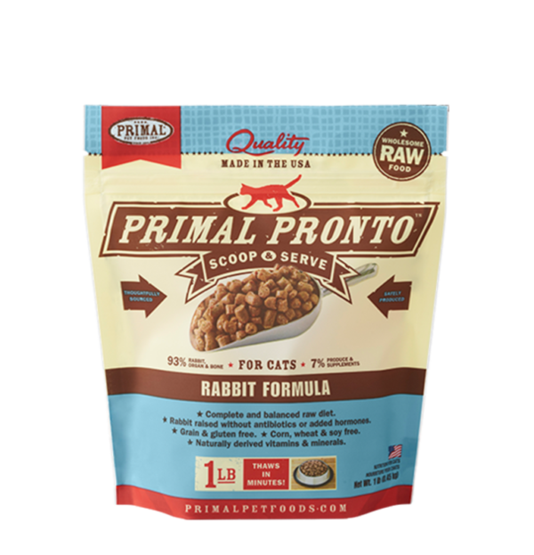 Primal Pronto Raw Frozen Rabbit Formula for Cats