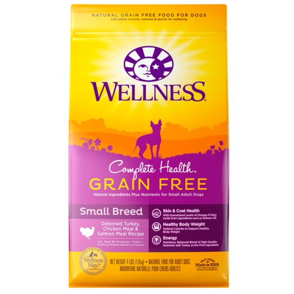 Wellness Complete Health Grain Free Turkey & Chicken Dry Food for Small Breed Adult Dogs