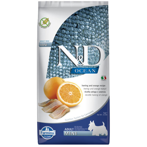 Farmina N&D Ocean Line Herring & Orange Dry Food for Mini Adult Dogs - 5.5lbs