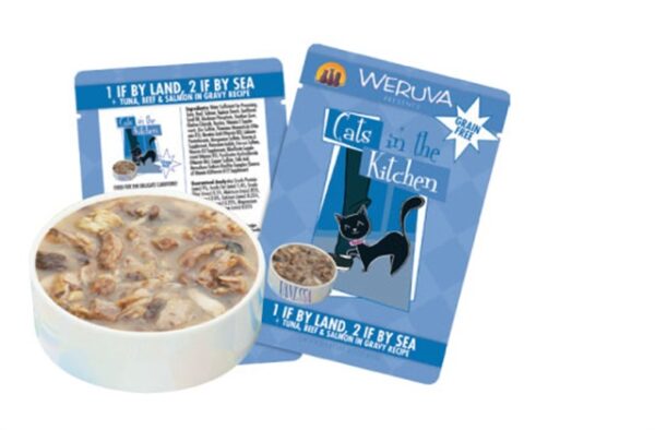 Weruva Cats In the Kitchen Grain Free 1 If By Land, 2 If By Sea Pouch for Adult Cats