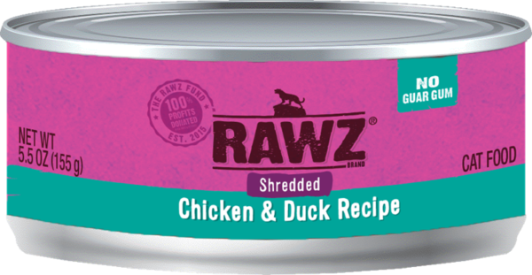 RAWZ Shredded Chicken & Duck Canned Food for Cats