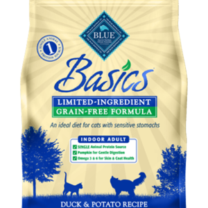 Blue Basics Limited Ingredient Diet Grain Free Duck & Potato Dry Food for Adult Cats - 5lbs