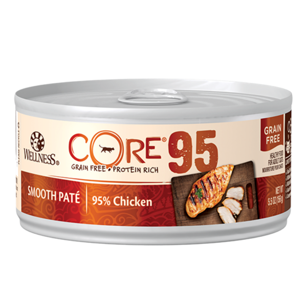 Wellness CORE Grain Free 95% Chicken Pate Canned Food for Adult Cats