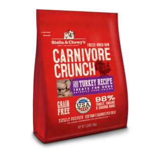 Stella & Chewys Carnivore Crunch Cage Free Turkey Treats for Dogs