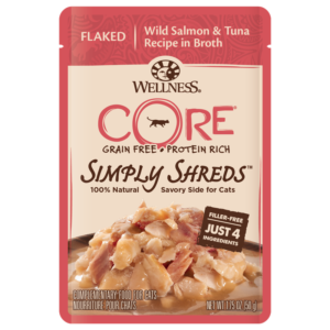 Wellness CORE Grain Free Simply Shreds Salmon & Tuna Pouches for Adult Cats