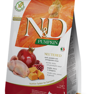Farmina Pumpkin Line Quail & Pomegranate Dry Food for Neutered Adult Cats - 3.3lbs