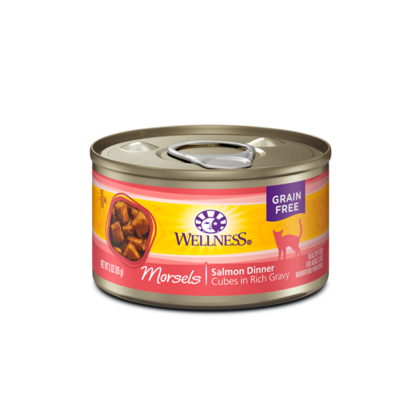 Wellness Salmon Morsels Canned Food for Adult Cats