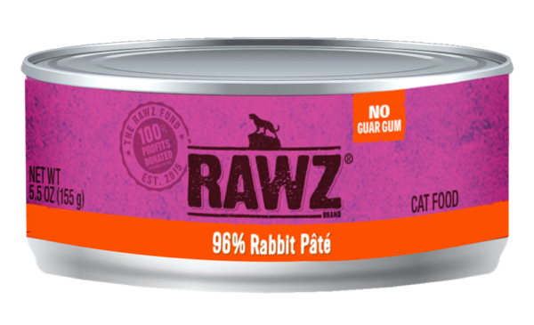 RAWZ 96% Rabbit Pate Canned Food for Cats