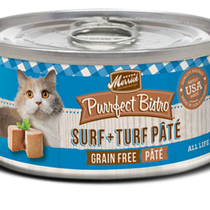 Merrick Purrfect Bistro Grain Free Surf N Turf Pate Canned Food for Adult Cats