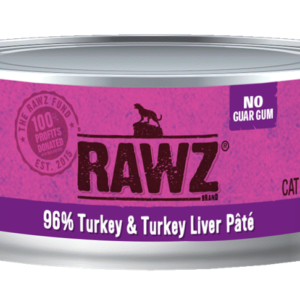 RAWZ 96% Turkey & Turkey Liver Pate Canned Food for Cats