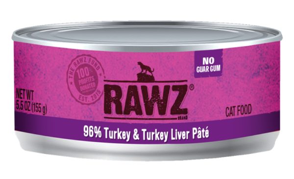 RAWZ 96% Turkey & Turkey Liver Pate Canned Food for Cats