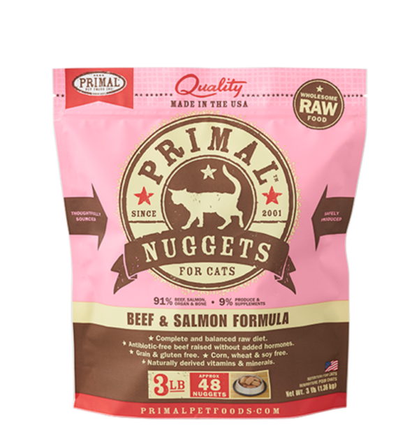 Primal Raw Frozen Beef & Salmon Formula for Cats