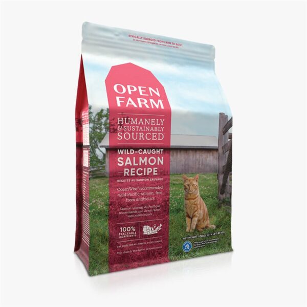 Open Farm Wild-Caught Salmon Dry Food for Adult Cats - 4lbs