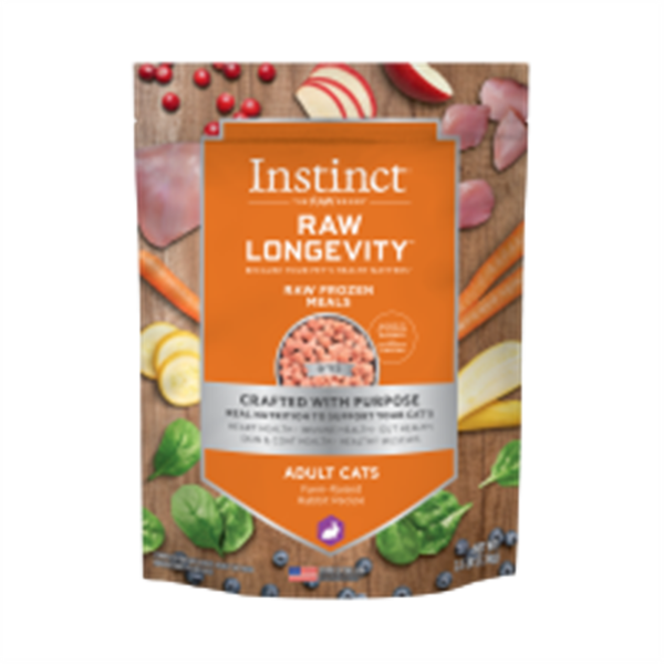 Instinct Raw Longevity Frozen Rabbit Bites for Adult Cats