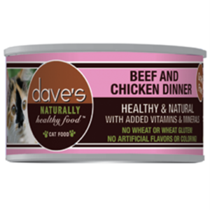 Dave's Naturally Healthy Grain Free Beef & Chicken Canned Food for Adult Cats - 12.5oz