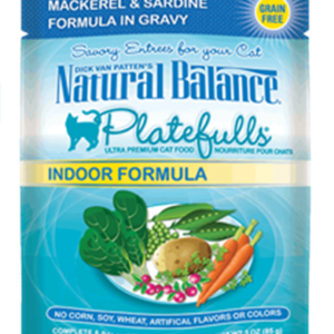 Natural Balance Platefulls Indoor Mackerel & Sardine Pouches for Adult Cats