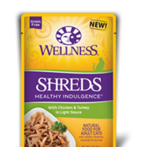 Wellness Healthy Indulgence Chicken & Turkey Shreds Pouches for Adult Cats