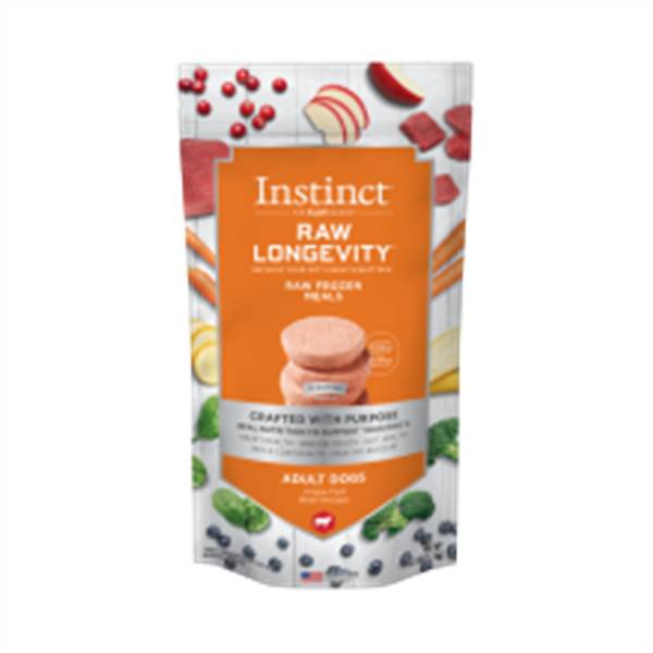 Instinct Raw Longevity Frozen Beef Patties for Adult Dogs - 6lbs