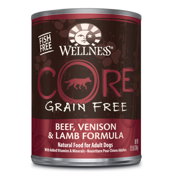Wellness CORE Grain Free Beef, Venison & Lamb Canned Food for Adult Dogs