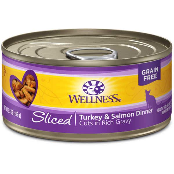 Wellness Turkey & Salmon Sliced Canned Food for Adult Cats