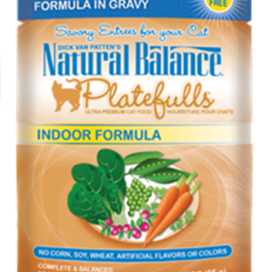 Natural Balance Platefulls Indoor Duck, Chicken & Pumpkin Pouches for Adult Cats