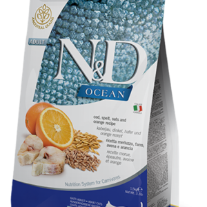 Farmina Ocean Line Cod, Spelt, Oats & Orange Dry Food for Adult Cats - 3.3lbs