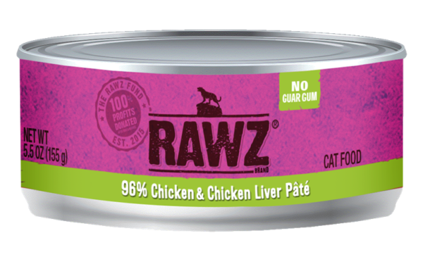 RAWZ 96% Chicken & Chicken Liver Pate Canned Food for Cats