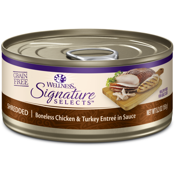 Wellness CORE Signature Selects Shredded Chicken & Turkey Canned Food for Adult Cats