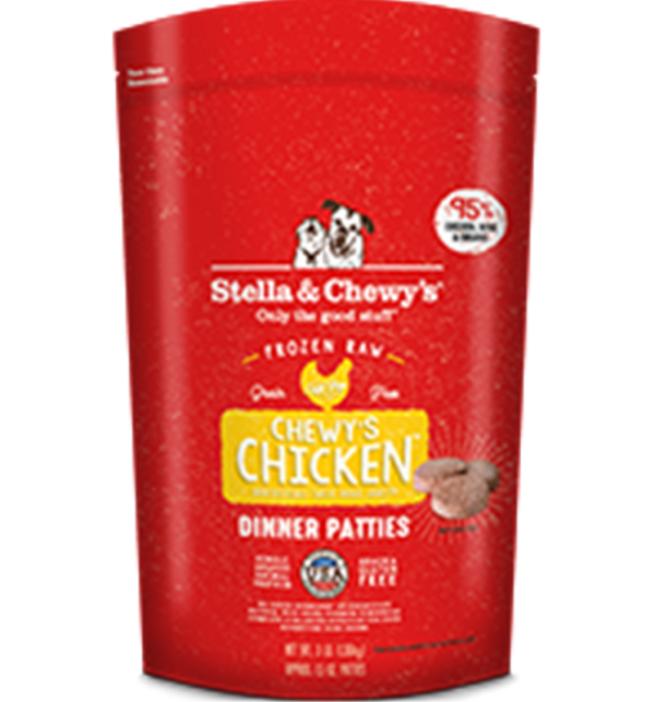 Stella & Chewys Raw Frozen Chicken Patties for Adult Dogs