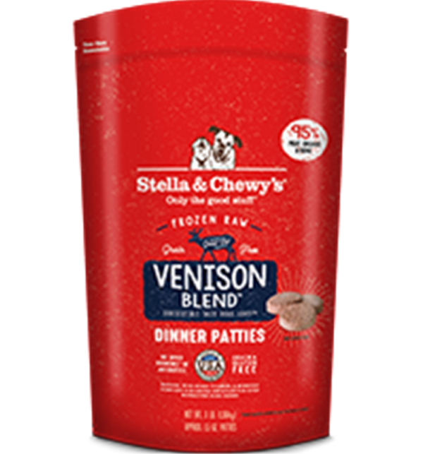 Stella & Chewys Raw Frozen Venison Patties for Adult Dogs - 6lbs