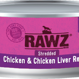 RAWZ Shredded Chicken & Chicken Liver Canned Food for Cats