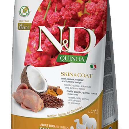 Farmina N&D Quinoa: Skin & Coat Quail Dry Food for Adult Dogs - 5.5lbs
