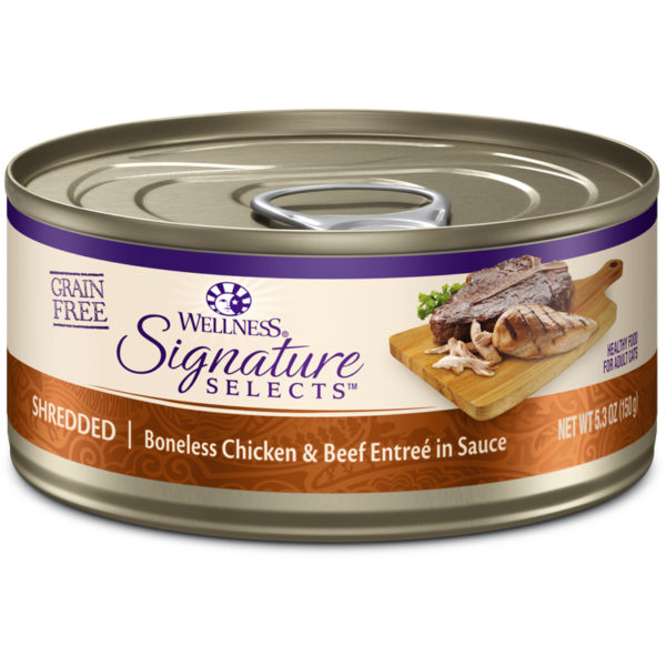 Wellness CORE Signature Selects Shredded Chicken & Beef Canned Food for Adult Cats