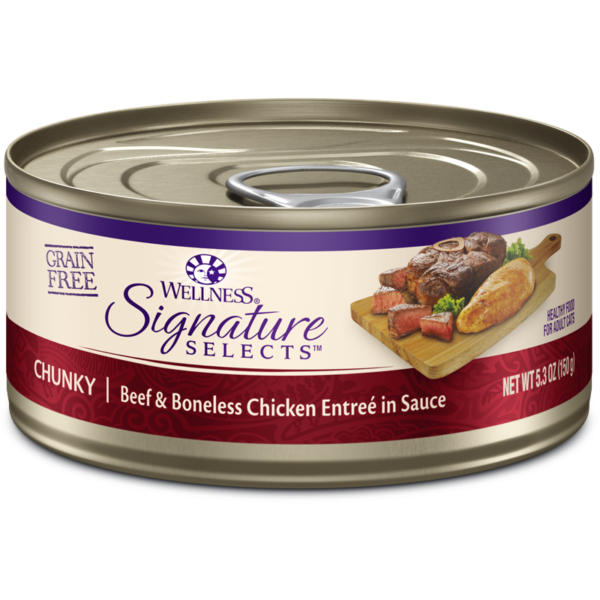Wellness CORE Signature Selects Chunky Beef & Chicken Canned Food for Adult Cats