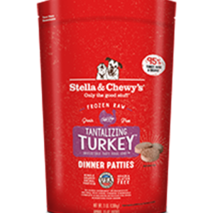 Stella & Chewys Raw Frozen Turkey Patties for Adult Dogs - 6lbs