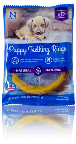 Natural puppy teething rings hot sale