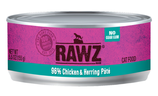 RAWZ 96% Chicken & Herring Pate Canned Food for Cats